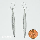 Chick Sticks Hammered Earrings Mexican Sterling Silver